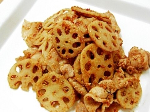 豚肉とレンコンのゴマ炒め♪豆まきの豆消費にも!